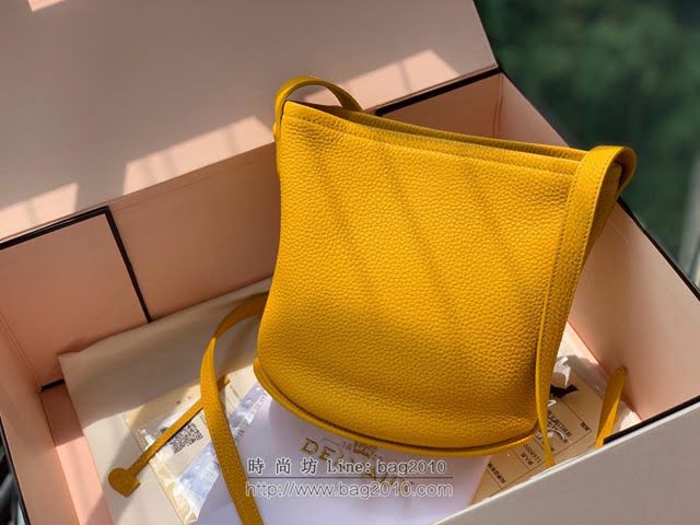 DELVAUX女包 Delvaux Pin春夏系列 德爾沃女手提包 D00315太陽黃 Delvaux女單肩包  fcs1325
